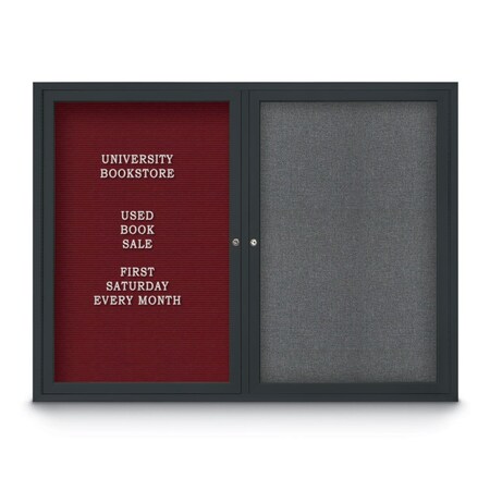 United Visual Products Corkboard, Cloud/Black, 36" x 36" UV436H-BLACK-CLOUD